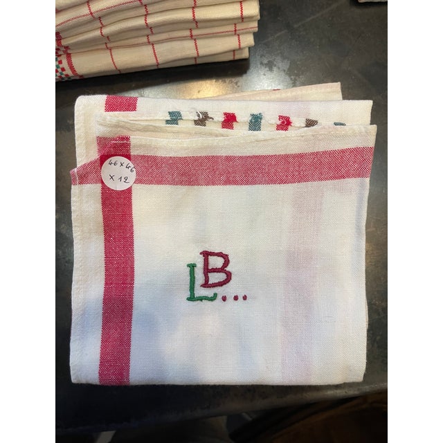 French Kitchen Table Towels in Linen Canvas with Embroidery, 1920s, Set of 82 For Sale - Image 14 of 18