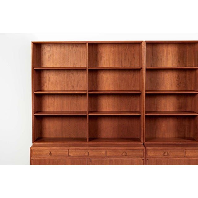 Mid-Century Modern Large Mid Century Swedish Teak Wood Bookshelf Wall Unit by Bodafors For Sale - Image 3 of 17