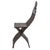 Islamic 19th Century Moorish Carved Wood Folding Chair with Mother-of-Pearl Inlay For Sale - Image 3 of 15
