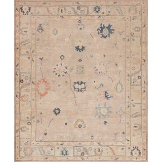 Neutral Light Color Contemporary Modern Turkish Oushak Area Rug For Sale