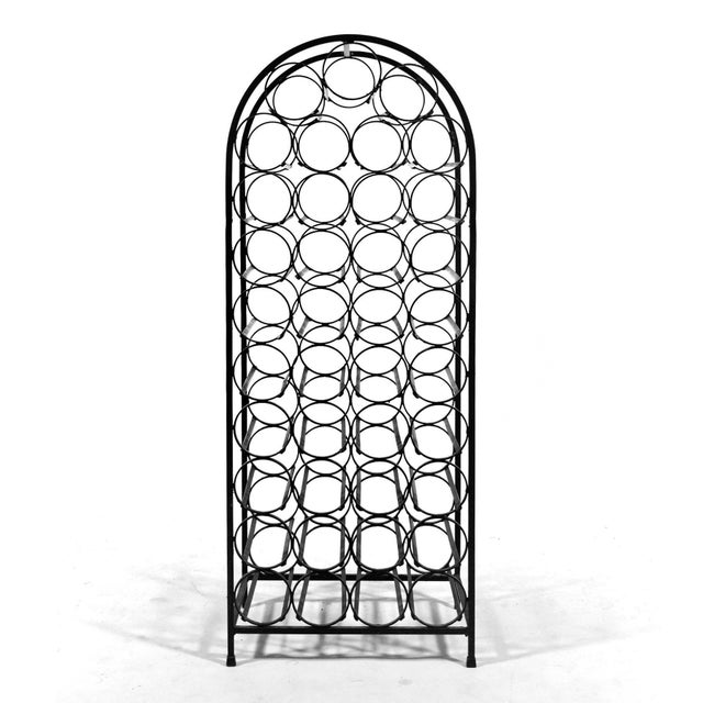 Mid-Century Modern Mid Century Modern Mid-Century Modern Arthur Umanoff 39 Bottle Wine Rack with Round Top For Sale - Image 3 of 7