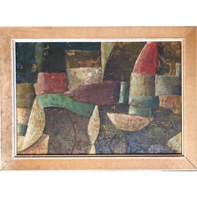 1960s Giovanni Huber, 1960s Italian Futurist Abstract Oil Painting For Sale - Image 5 of 5