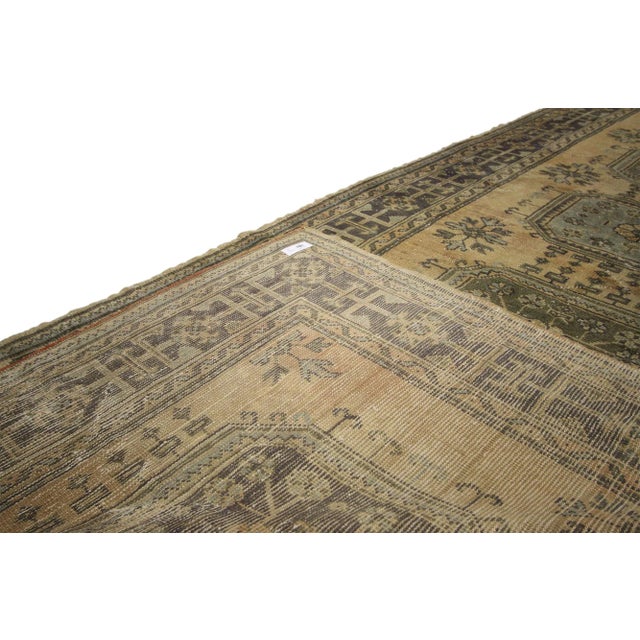 Mid 20th Century Vintage Turkish Oushak Hallway Runner - 04'09 X 11'04 For Sale - Image 5 of 7
