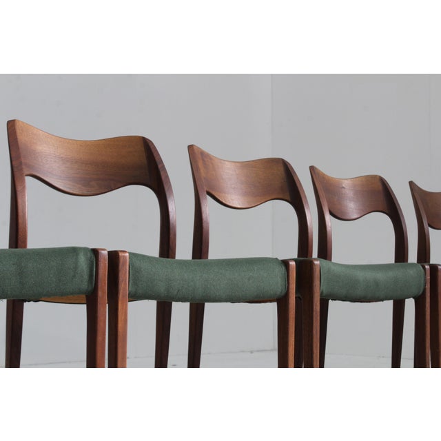 Vintage Danish Model 71 Dining Room Chairs by Niels Moller for J.L. Møllers, 1950s, Set of 6 For Sale - Image 4 of 9