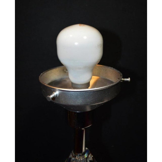 Art Deco Faceted Glass Column Table Lamp with Opaline Shade, 1940s For Sale - Image 17 of 18