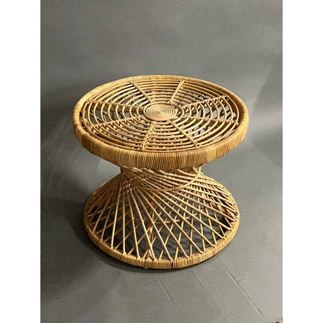 Vintage Rattan Coffee Table Palma attributed to Tinek For Sale - Image 4 of 4