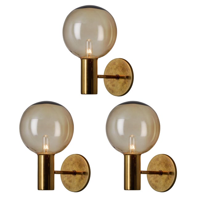 1960s Hans Agne Jakobsson #V149 Glass & Brass Wall Lamp for Markaryd For Sale - Image 13 of 13