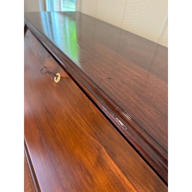 Antique American Walnut Slant Front Writing Desk With Drawers Circa 1800's For Sale - Image 6 of 18