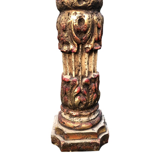 Mid-Century Modern 1970s Mid Century Plaster Column Lamp For Sale - Image 3 of 5