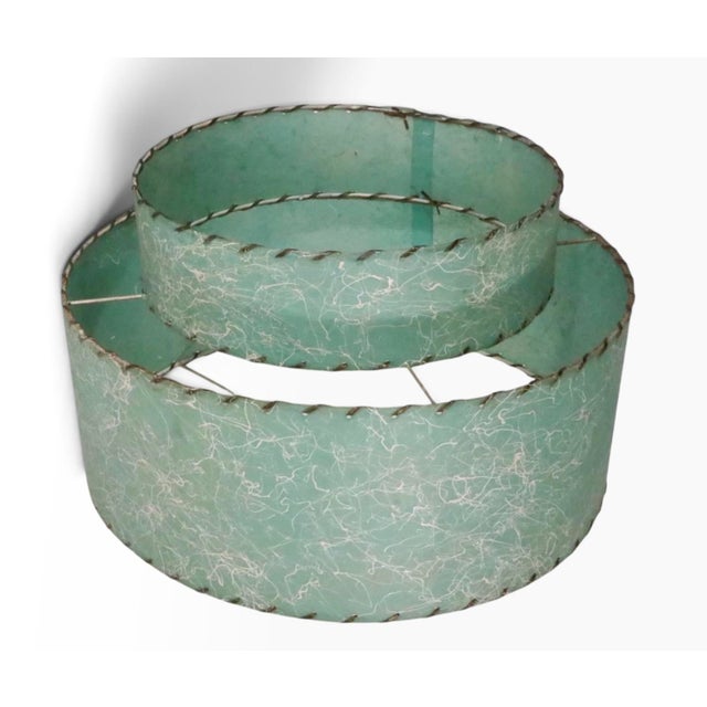 Turquoise Mid 20th Century Mid Century Modern Fiberglass Lamp Shade For Sale - Image 8 of 10