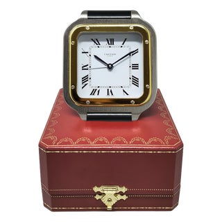 Santos Pendulette Alarm Clock by Cartier, Swiss, 1980s For Sale