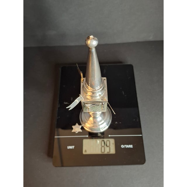 Antique German 800 Silver Besamim Spice Tower Tower Havdalah Judaica 8" 89g For Sale - Image 18 of 18