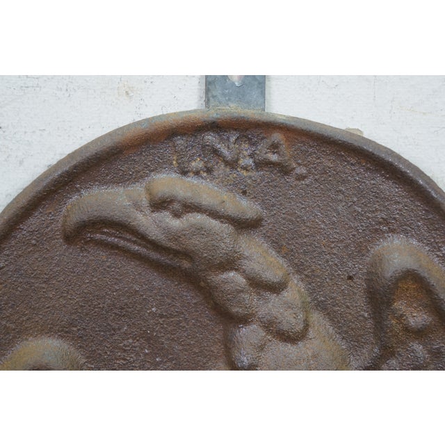 Antique Cast Iron Ina Insurance Heraldic Eagle Fire Mark Plaque 1792 11" For Sale - Image 6 of 10