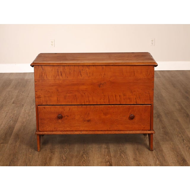 Antique American Country Birdseye Maple Blanket Chest With Lower Drawer For Sale - Image 13 of 18