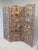 An absolutely stunning antique late 18th century or early 19th century gilded and painted embossed leather folding screen...