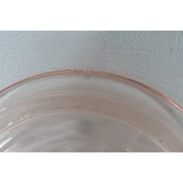 Early 20th Century Pink Depression Glass Coasters Pair of Two Concentric Ring Small Dishes For Sale - Image 10 of 10