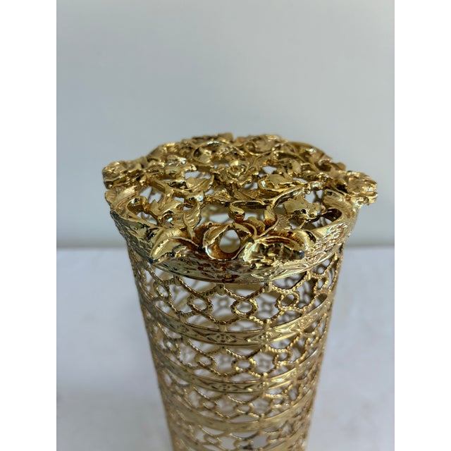 Mid 20th Century Vintage Gold Filigree Bottle Cover For Sale - Image 5 of 9