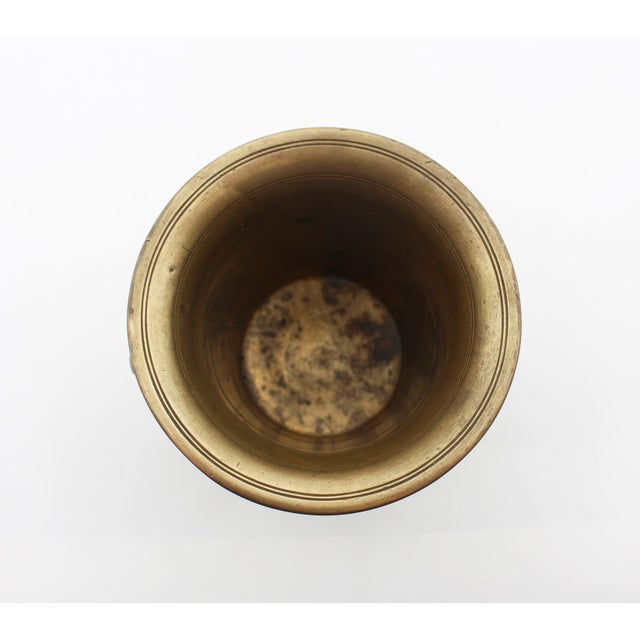 Late 19th Century European Brass Mortar and Pestle For Sale - Image 9 of 10