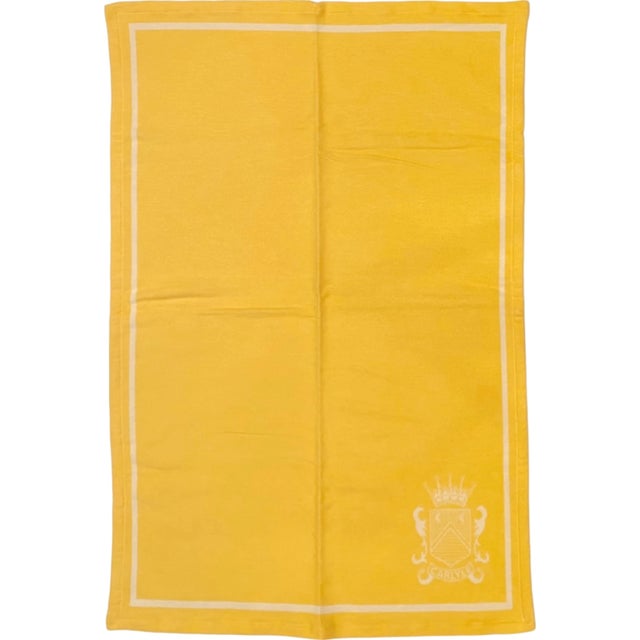 5-Star Carlyle Hotel NYC Frette Blanket Yellow Cotton For Sale - Image 12 of 12