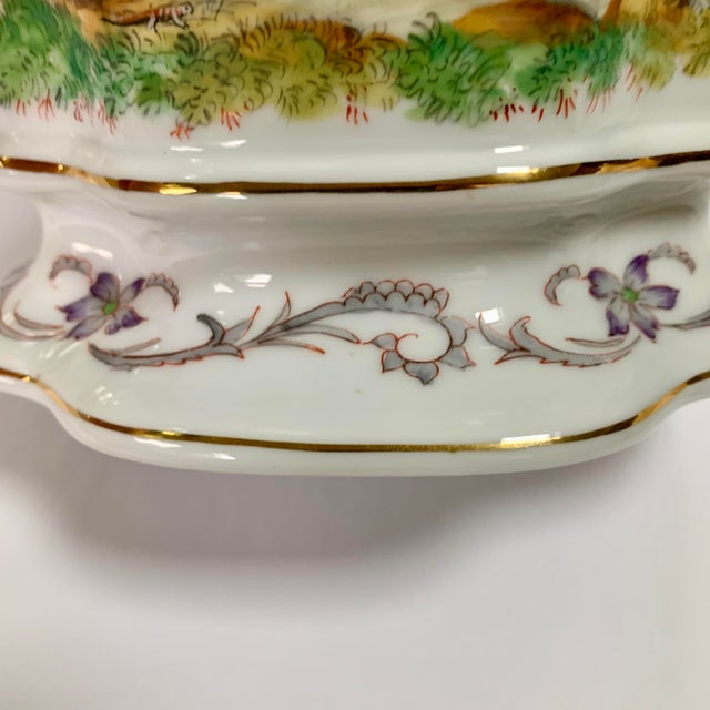 Early 20th Century Dresden Hand Painted Porcelain Jardinière With Exotic Figural Scenes For Sale - Image 11 of 18