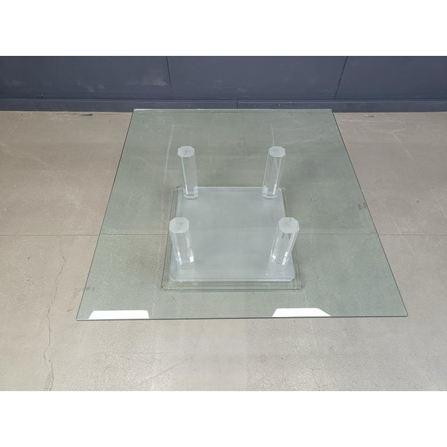 Vintage Acrylic Column Coffee Table, 1970s For Sale - Image 10 of 12
