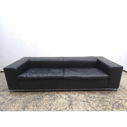 Boston Sofa in Black Leather from Who's Perfect For Sale - Image 9 of 14