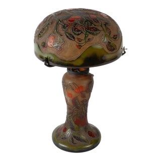 Antique French Cameo Glass Table Lamp by Richard For Sale