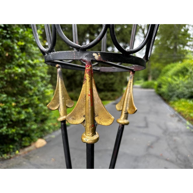 Metal Pair of Empire Metal and Gilt 'Bow & Arrow' Plant Stands For Sale - Image 7 of 12