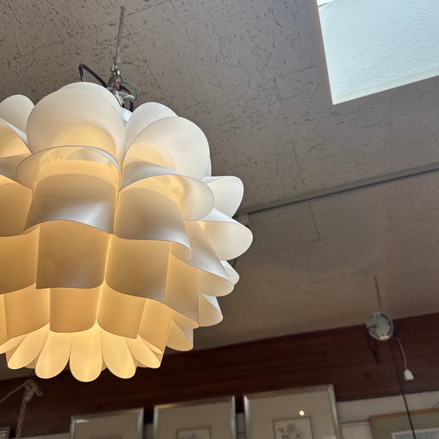 White Possini Euro Flower Pendant Chandelier, White For Sale - Image 8 of 12