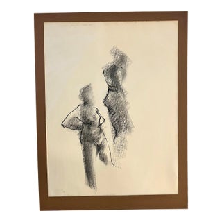 Late 20th Century Original Nicholas Barbieri Figurative Charcoal Drawing For Sale