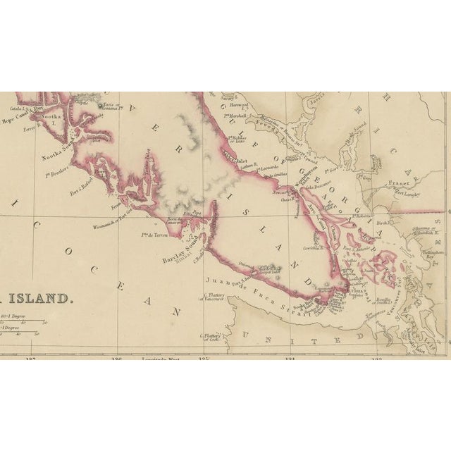 Antique Map of North Circumpolar Regions with Kamtschatka and Vancouver Island, 1860 For Sale - Image 9 of 10