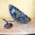 Glass Late 20th Century Meyda Tiffany Blue Floral Stained Glass Hanging Pendant / Swag Lamp For Sale - Image 7 of 18