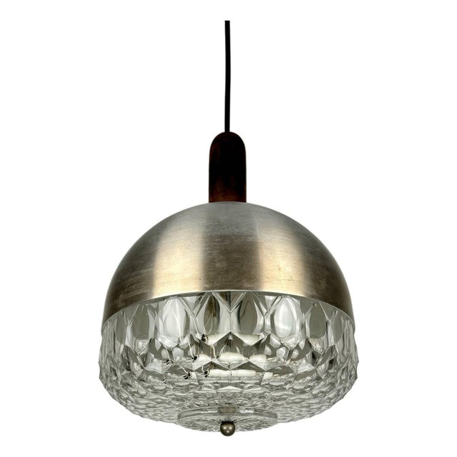 Wood Glass Pendant Lamp in Metal and Wood from Stilux Milano For Sale - Image 7 of 7