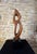 Large free-form sculpture in weathered wood on black marble base, made in the 50s/60s, unsigned, in the taste and spirit...