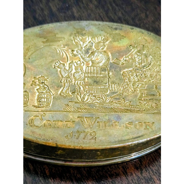 Corn Willson Antique Brass Tobacco Box – Winterthur Museum Collections Reproduction For Sale - Image 4 of 7