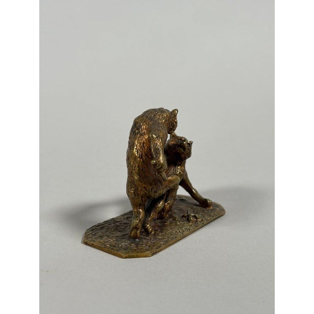 Bronze Christophe Fratin (1801–1864) "The Bear Fight" bronze sculpture, 19th century For Sale - Image 8 of 9