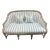 Blue and White Striped French Style Distressed Settee For Sale