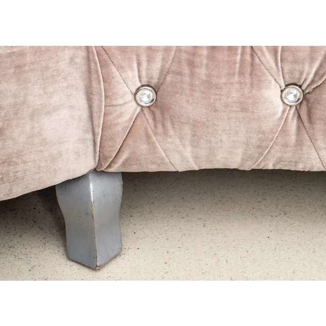 Early 21st Century Modern Hollywood Regency Velvet Crescent Sofa For Sale - Image 5 of 7