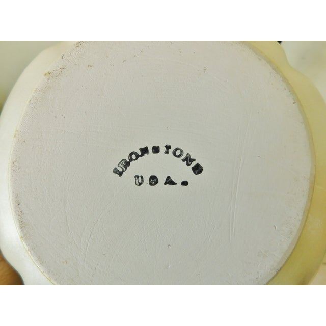 Vintage Yellow Ironstone Wash Bowl Basin & Pitcher With Wood Spiral Barley Twist Stand 3pc Set