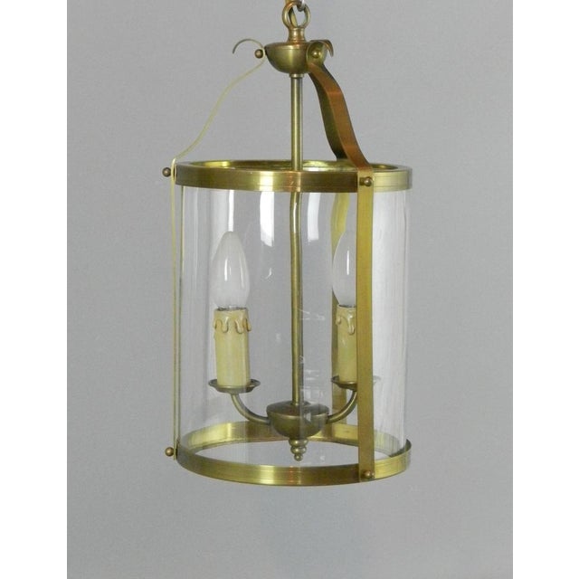 Gold Vintage French Twin Light Hall Lantern, 1930s For Sale - Image 8 of 10