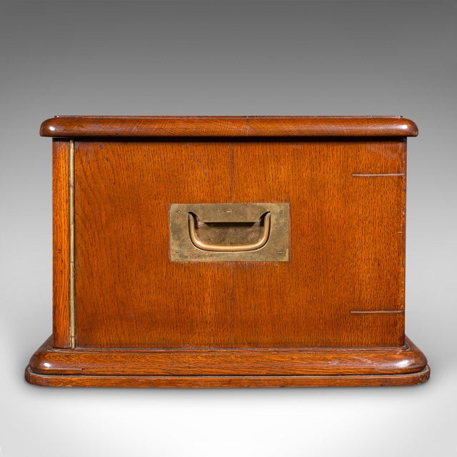 Brown Antique Cutlery Canteen, English, Oak, Flatware Chest, Walker & Hall, Edwardian For Sale - Image 8 of 12