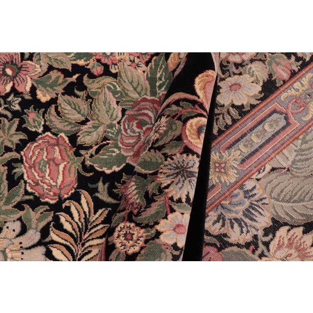 Textile 1990's Pak-Persian Black/Black Wool Rug - 9'1'' X 12'4'' For Sale - Image 7 of 9