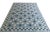 Mid-Century Modern Handmade Cotton Star and Gingham Rug, Blue, White, and Green 8'x10' For Sale - Image 3 of 8