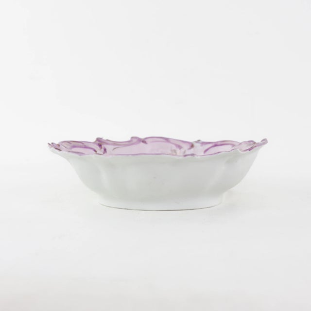 Victorian Rs Prussia Victorian Purple and White Floral Scalloped Plate With Gold Detailing For Sale - Image 3 of 10