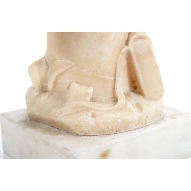19th Century Italian Alabaster Sculpture of Boy Jumping a Post, Signed, by Grossi For Sale - Image 5 of 9