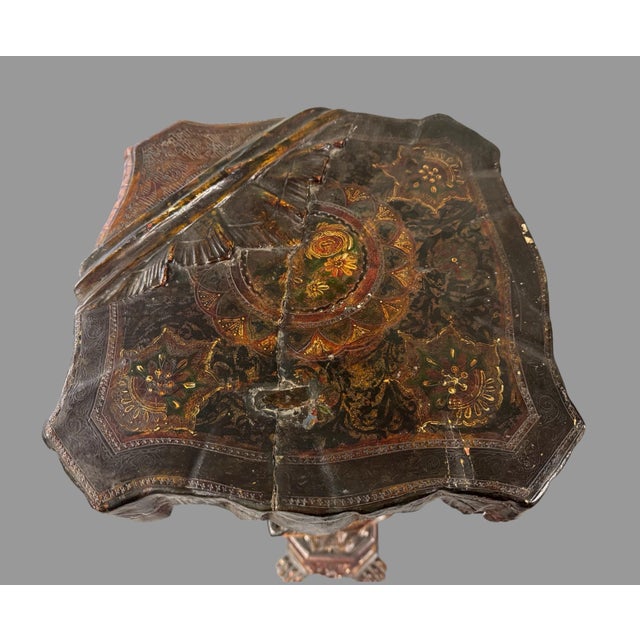 Black Antique 44" Blackamoor Figural Hand Carved Venetian Painted Table Pedestal Stand For Sale - Image 8 of 11
