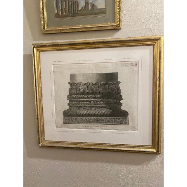 Neoclassical 19th Century Drawing of Architectural Column Base From Constantine Baptistry, Framed For Sale - Image 3 of 11