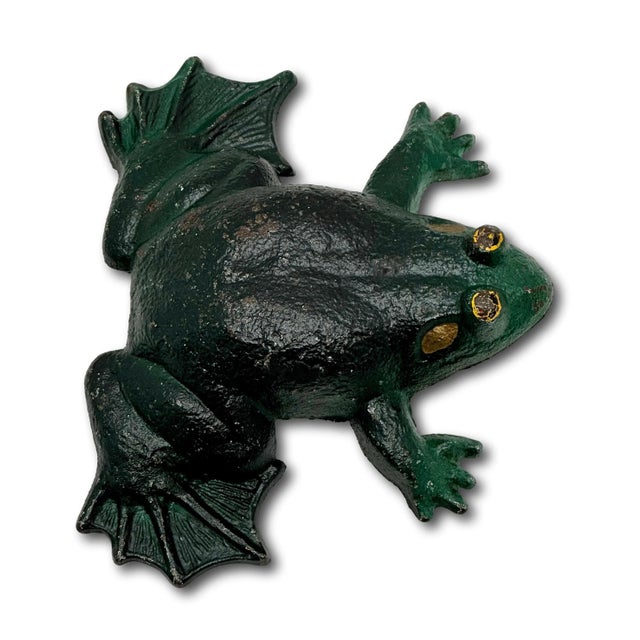 Unusual Vintage 1930s American Cast Iron Frog Doorstop Doorstop by Wilton Products in Pennsylvania For Sale - Image 14 of 18