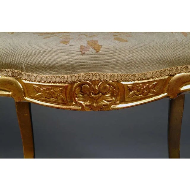 Wood 19th Century French Giltwood Aubusson Tapestry 7-Piece Salon Suite For Sale - Image 7 of 9