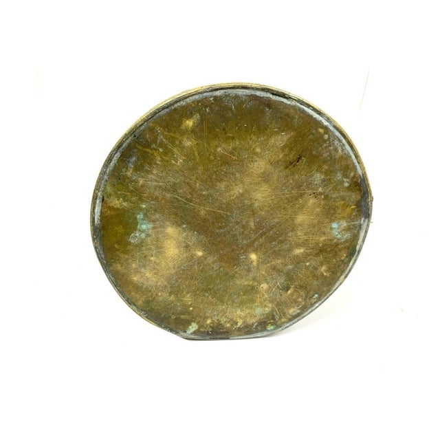 1920s Arts and Crafts Brass Repoussé Wastebasket For Sale - Image 4 of 9